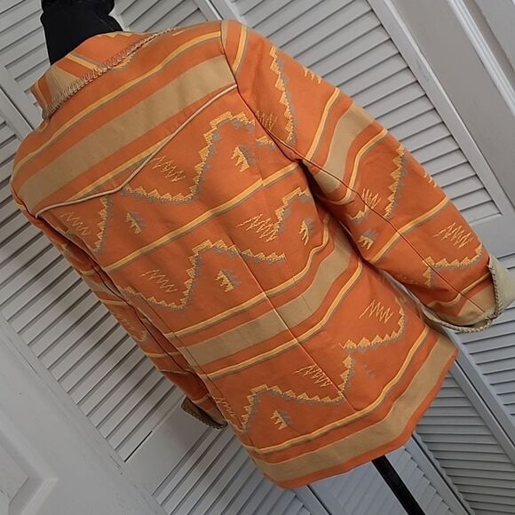 Coldwater Creek Aztec Southwestern Pattern Orange Jacket - Picture 3 of 9